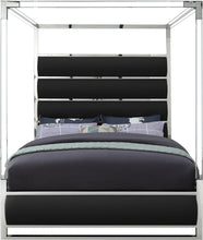 Load image into Gallery viewer, Encore Black Faux Leather Queen Bed (4 Boxes)