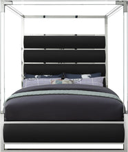 Load image into Gallery viewer, Encore Black Faux Leather King Bed (4 Boxes)