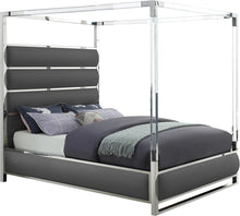 Load image into Gallery viewer, Encore Grey Faux Leather King Bed (4 Boxes)