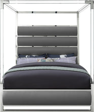 Load image into Gallery viewer, Encore Grey Faux Leather King Bed (4 Boxes)