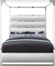 Load image into Gallery viewer, Encore White Faux Leather King Bed (4 Boxes)