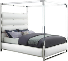 Load image into Gallery viewer, Encore White Faux Leather Queen Bed (4 Boxes)