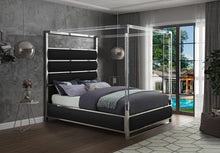 Load image into Gallery viewer, Encore Black Faux Leather King Bed (4 Boxes)