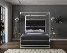Load image into Gallery viewer, Encore Black Faux Leather Queen Bed (4 Boxes)