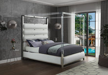 Load image into Gallery viewer, Encore White Faux Leather Queen Bed (4 Boxes)