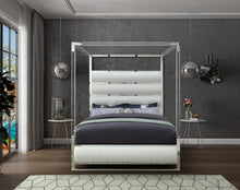 Load image into Gallery viewer, Encore White Faux Leather Queen Bed (4 Boxes)