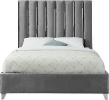 Load image into Gallery viewer, Enzo Grey Velvet Full Bed
