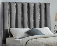 Load image into Gallery viewer, Enzo Grey Velvet King Bed