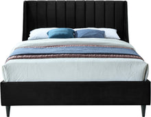 Load image into Gallery viewer, Eva Black Velvet Queen Bed