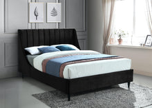 Load image into Gallery viewer, Eva Black Velvet Queen Bed