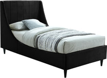 Load image into Gallery viewer, Eva Black Velvet Twin Bed