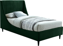 Load image into Gallery viewer, Eva Green Velvet Twin Bed