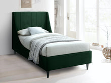 Load image into Gallery viewer, Eva Green Velvet Twin Bed