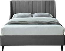 Load image into Gallery viewer, Eva Grey Velvet King Bed