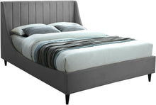 Load image into Gallery viewer, Eva Grey Velvet Queen Bed