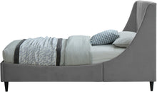 Load image into Gallery viewer, Eva Grey Velvet Twin Bed