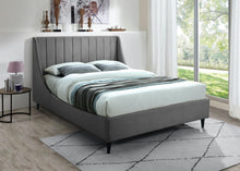 Load image into Gallery viewer, Eva Grey Velvet Full Bed