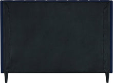 Load image into Gallery viewer, Eva Navy Velvet Queen Bed