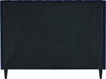Load image into Gallery viewer, Eva Navy Velvet Queen Bed