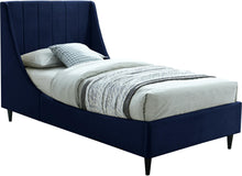 Load image into Gallery viewer, Eva Navy Velvet Twin Bed
