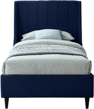 Load image into Gallery viewer, Eva Navy Velvet Twin Bed