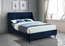 Load image into Gallery viewer, Eva Navy Velvet Full Bed