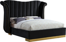 Load image into Gallery viewer, Flora Black Velvet King Bed (3 Boxes)