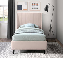 Load image into Gallery viewer, Eva Pink Velvet Twin Bed