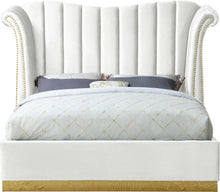 Load image into Gallery viewer, Flora White Velvet King Bed (3 Boxes)