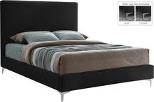 Load image into Gallery viewer, Geri Black Velvet Queen Bed