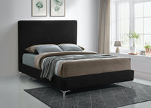 Load image into Gallery viewer, Geri Black Velvet Full Bed