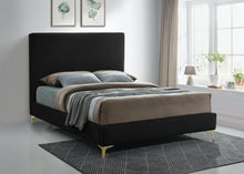 Load image into Gallery viewer, Geri Black Velvet King Bed