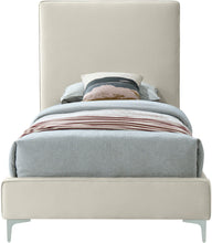 Load image into Gallery viewer, Geri Cream Velvet Twin Bed