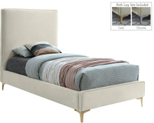 Load image into Gallery viewer, Geri Cream Velvet Twin Bed