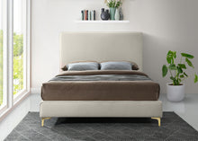 Load image into Gallery viewer, Geri Cream Velvet Queen Bed