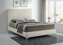 Load image into Gallery viewer, Geri Cream Velvet Queen Bed