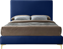 Load image into Gallery viewer, Geri Navy Velvet Queen Bed