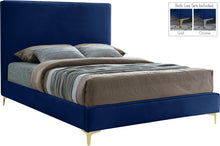 Load image into Gallery viewer, Geri Navy Velvet Full Bed
