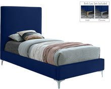 Load image into Gallery viewer, Geri Navy Velvet Twin Bed
