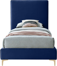 Load image into Gallery viewer, Geri Navy Velvet Twin Bed