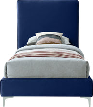 Load image into Gallery viewer, Geri Navy Velvet Twin Bed