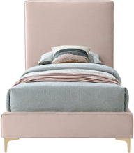 Load image into Gallery viewer, Geri Pink Velvet Twin Bed