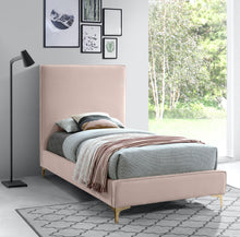 Load image into Gallery viewer, Geri Pink Velvet Twin Bed