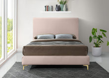 Load image into Gallery viewer, Geri Pink Velvet Queen Bed