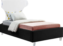 Load image into Gallery viewer, Ghost Black Velvet Twin Bed