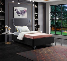 Load image into Gallery viewer, Ghost Black Velvet Twin Bed