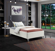 Load image into Gallery viewer, Ghost Cream Velvet Twin Bed