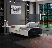 Load image into Gallery viewer, Ghost Cream Velvet Twin Bed