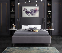 Load image into Gallery viewer, Ghost Grey Velvet King Bed