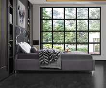 Load image into Gallery viewer, Ghost Grey Velvet Queen Bed